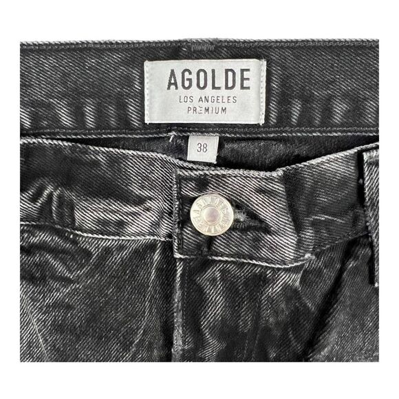 New Agolde Men US 38 Black Jeans Tapered Slim Fit Denim Washed Casual Cotton - Picture 11 of 14